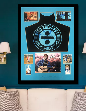Ed Sheeran, Shirt Framing Sleaford by Blue Plume Framing