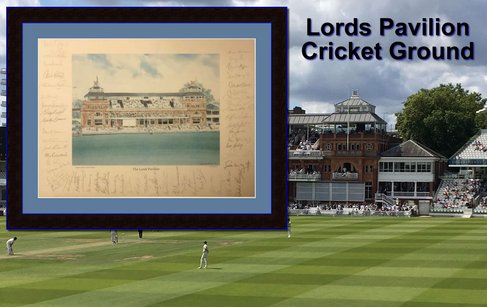 Lords pavilion Cricket Ground, framed by Blue Plume Picture Framing.