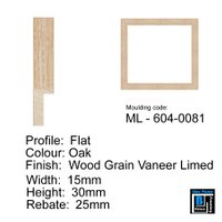 Flat oak Wood Grain Vaneer Limed Picture Frame
