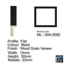 Flat Black Wood Grain Picture Frame