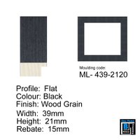 Flat Black Wood Grain Picture Frame Moulding
