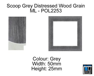 Grey Scoop Distressed wood grain frame