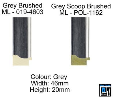 Grey Brushed and Grey Scoop Brushed Framing.